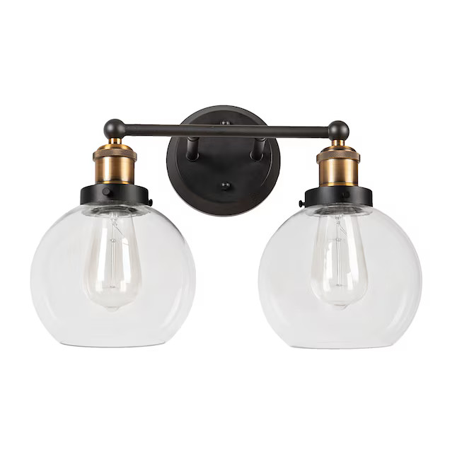 Aspen Creative Corporation 15.5-in 2 -Light Antique Bronze Transitional Vanity light | Lowe's