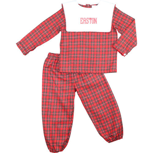 Red Plaid Flannel Pant Set | Cecil and Lou