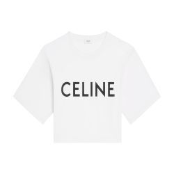 Cropped Celine t-shirt in cotton fleece - CELINE | 24S (APAC/EU)