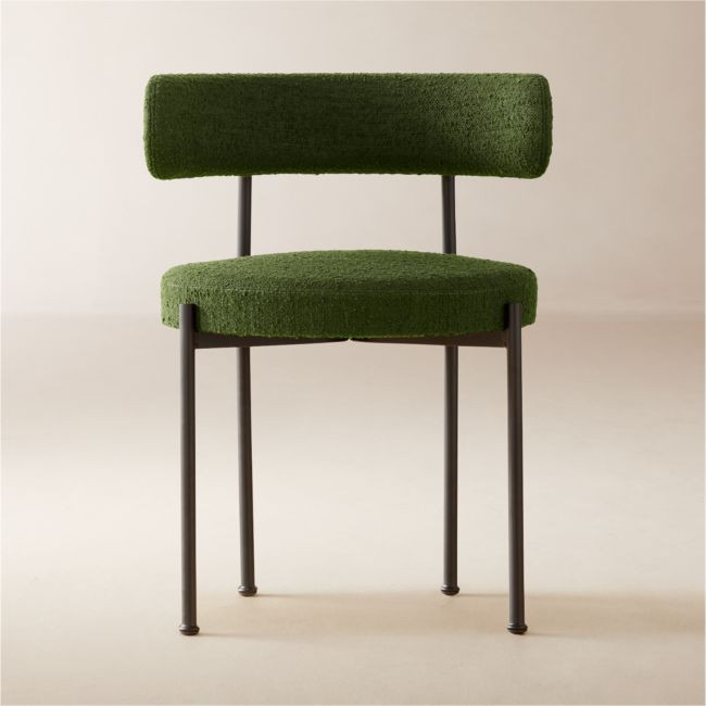 Inesse Green Boucle Dining Chair | CB2