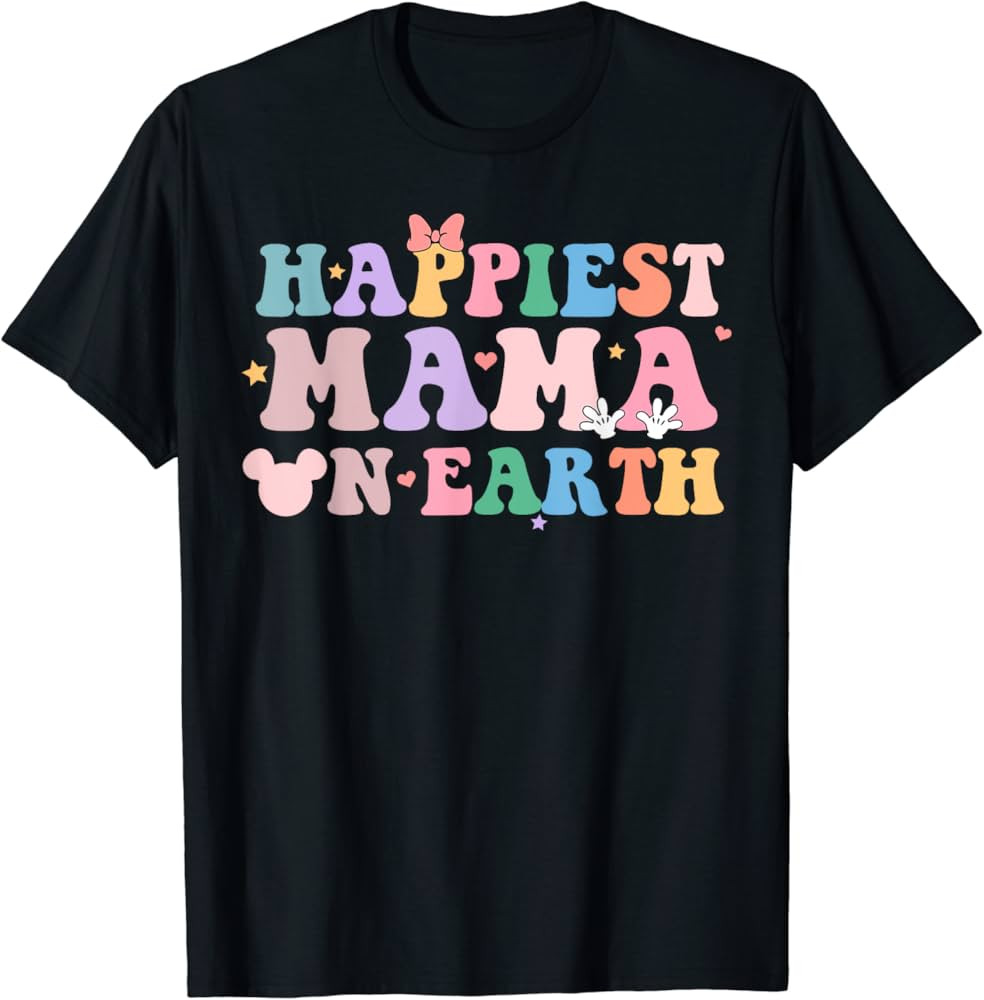 Happiest Mama On Earth Retro Groovy Mom Happy Mother's Day T-Shirt | Amazon (US)