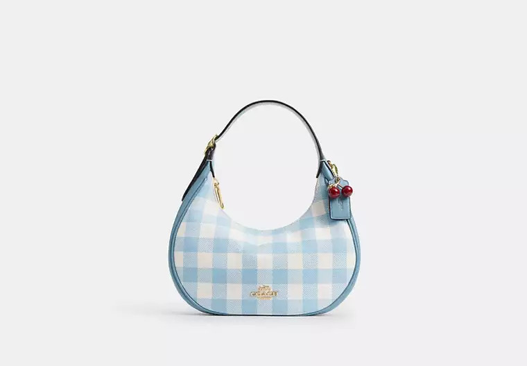Emily Shoulder Bag With Gingham Print And Charm | Coach (US)
