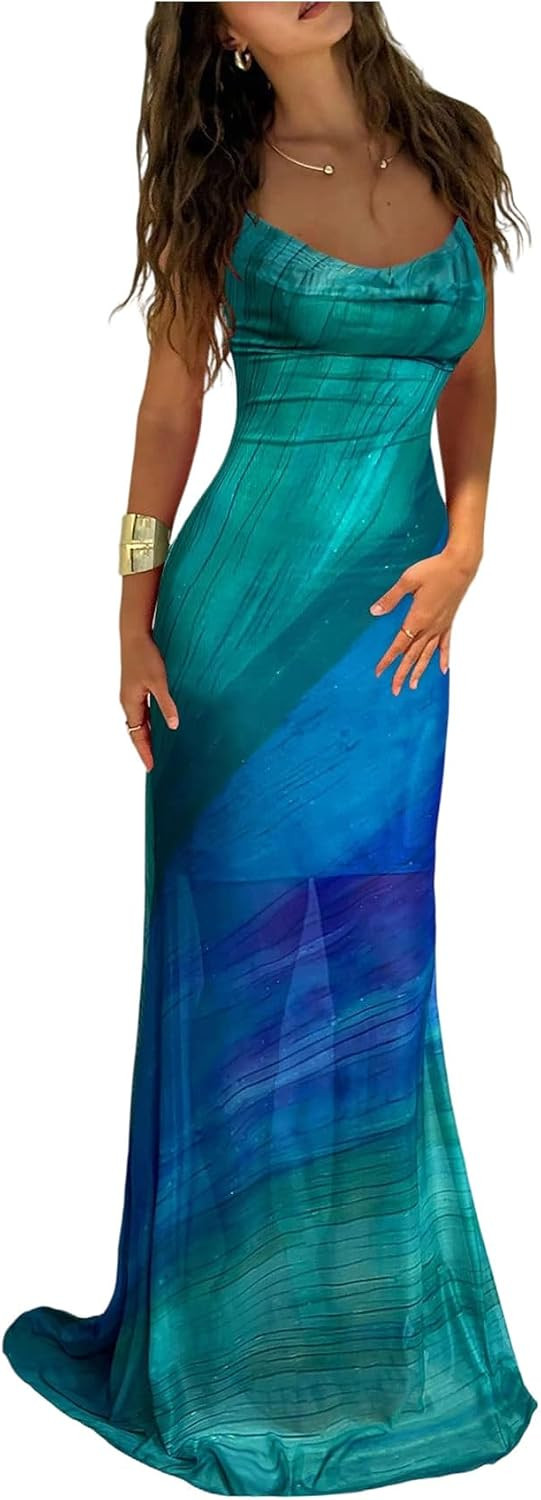 Floerns Women's Summer Criss Cross Tie Backless Cami Dress Beach Vacation Maxi Dresses | Amazon (US)