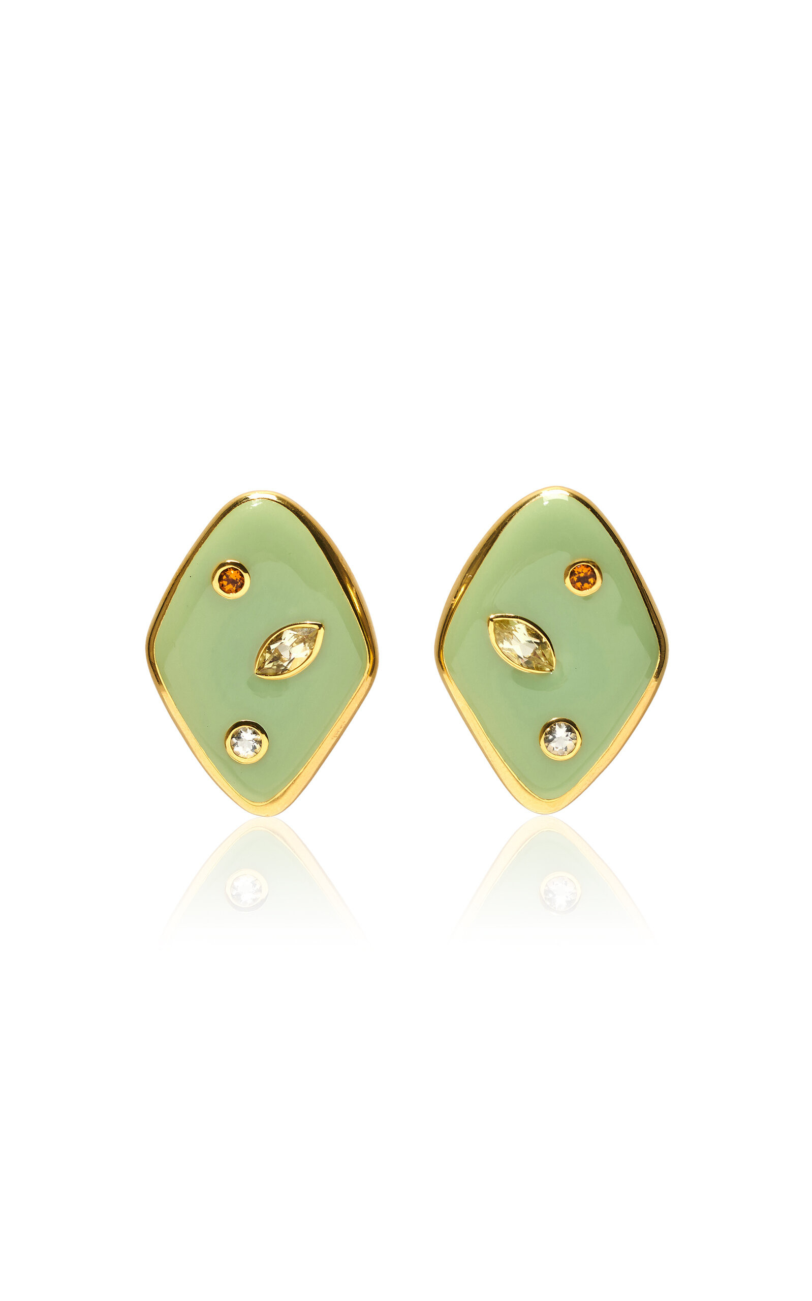 Nico Dot Earrings In Pistachio | Moda Operandi (Global)