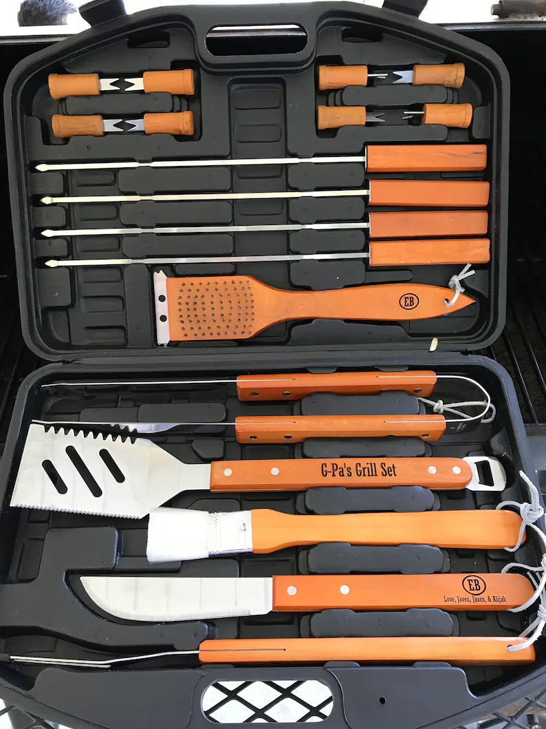 Personalized Grill Set - Grill Tools - Grilling Gifts - Grilling Set - BBQ Grill Set - Engraved G... | Etsy (US)