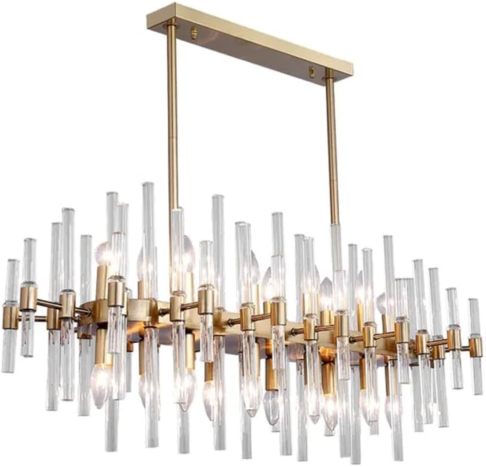 KunMai Modern Kitchen Island Light Metal & Glass 20-Light Kitchen Island Pendant Light Chandelier... | Amazon (US)