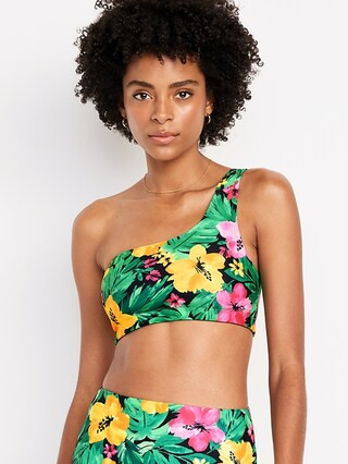 Printed One-Shoulder Bikini Swim Top | Old Navy (US)