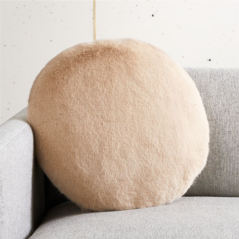 Harlee Light Brown Round Pillow + Reviews | CB2 | CB2