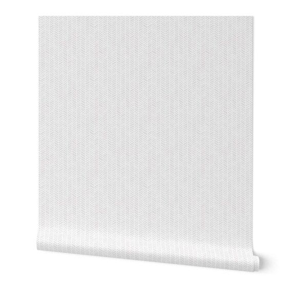 Classic Arrow Wallpaper  Herringbone Light Grey by Friztin  | Etsy | Etsy (US)