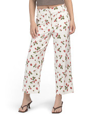 Linen Blend Strawberry Print Pants | Straight Leg | Marshalls | Marshalls