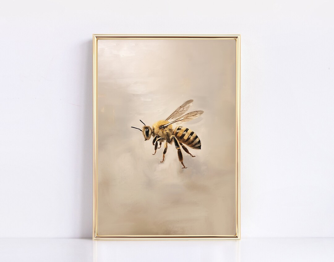Honey Bee Vintage Art Eclectic Nursery Digital Print Neutral Vintage Bee Nursery Creature Nursery... | Etsy (US)