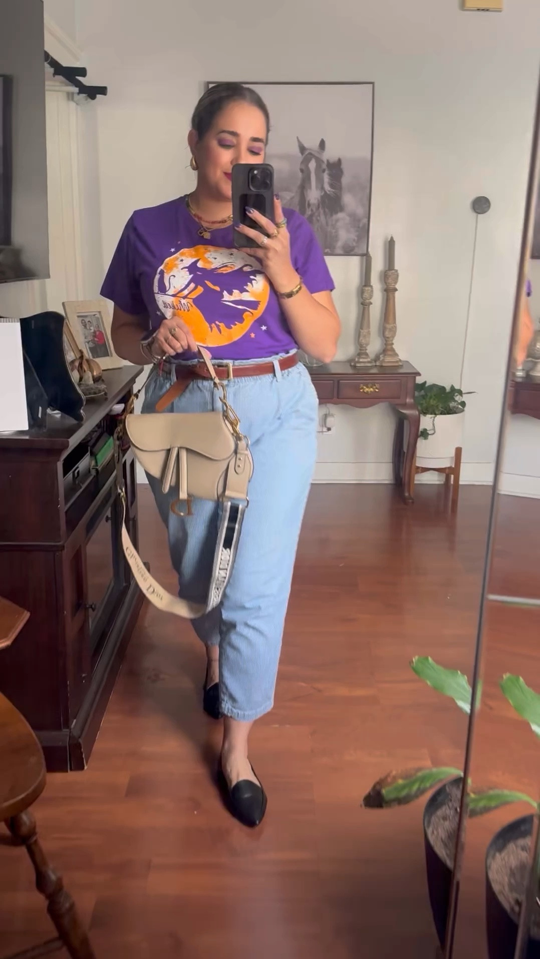 Fall outfit perfect for Halloween season. This top is from @Walmart under $7 its butter soft & does well in the washer & dryer! Love the combinations of colors. The jewelry is from my online jewelry store JanAllureJewelry.com

#LTKWorkwear #LTKHalloween #LTKStyleTip