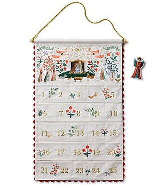 Rifle Paper Co. Nativity Embroidered Hanging Advent Calendar | Dillard's