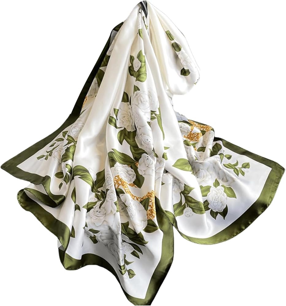 MAIRY Silk Feeling Satin Scarf for Women Ladies Lightweight Shawls and Wraps Soft Long Large Scar... | Amazon (UK)