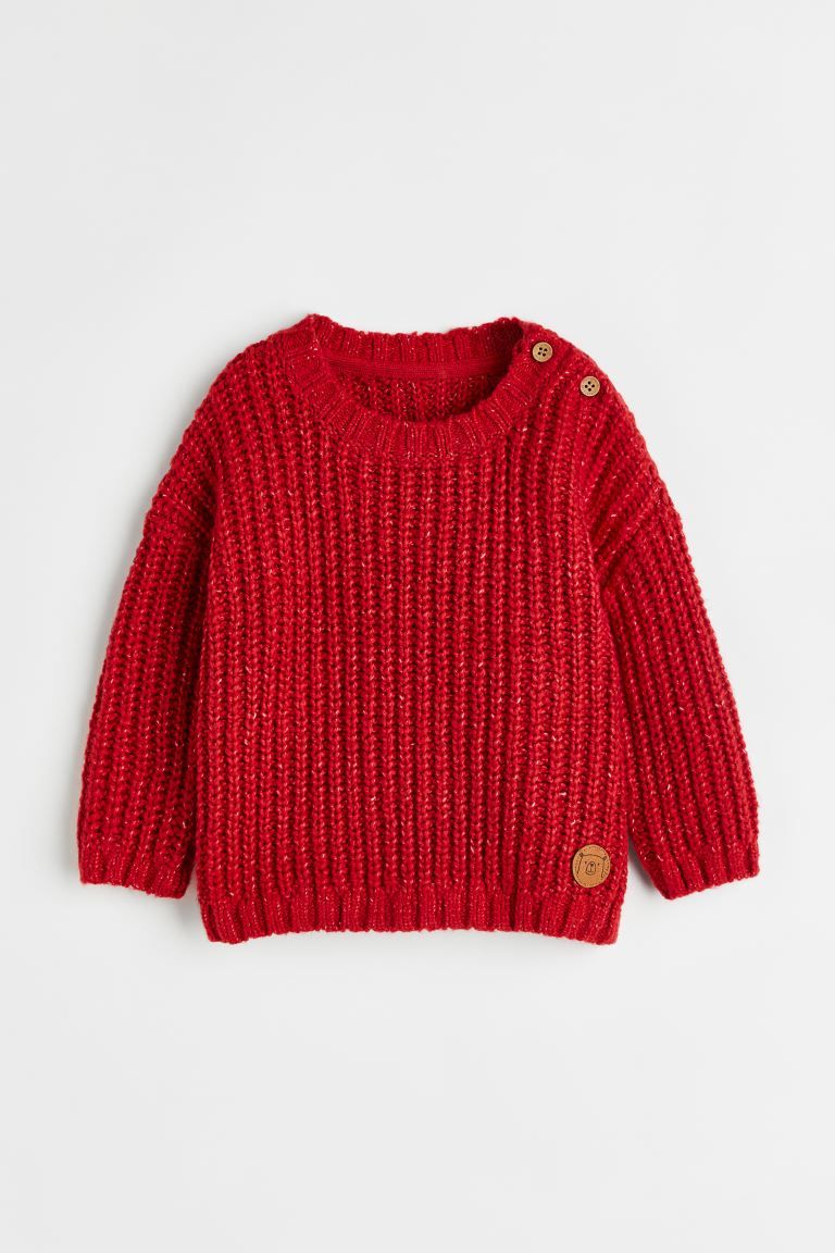 Rib-knit Sweater - Dark red - Kids | H&M US | H&M (US)