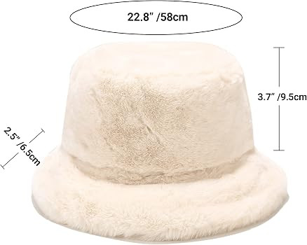 Umeepar Winter Faux Fur Bucket Hat Fluffy Warm Hat for Women Men | Amazon (US)