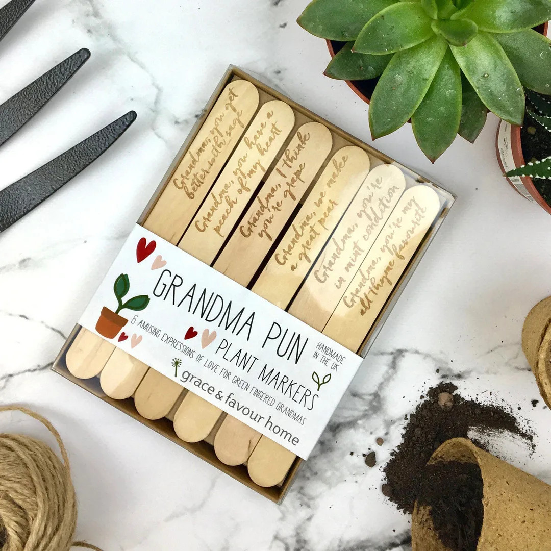Grandma Plant Markers, Mothers Day gift, Granny gardening puns, gift for grandma, Nanny Gift Box ... | Etsy (US)