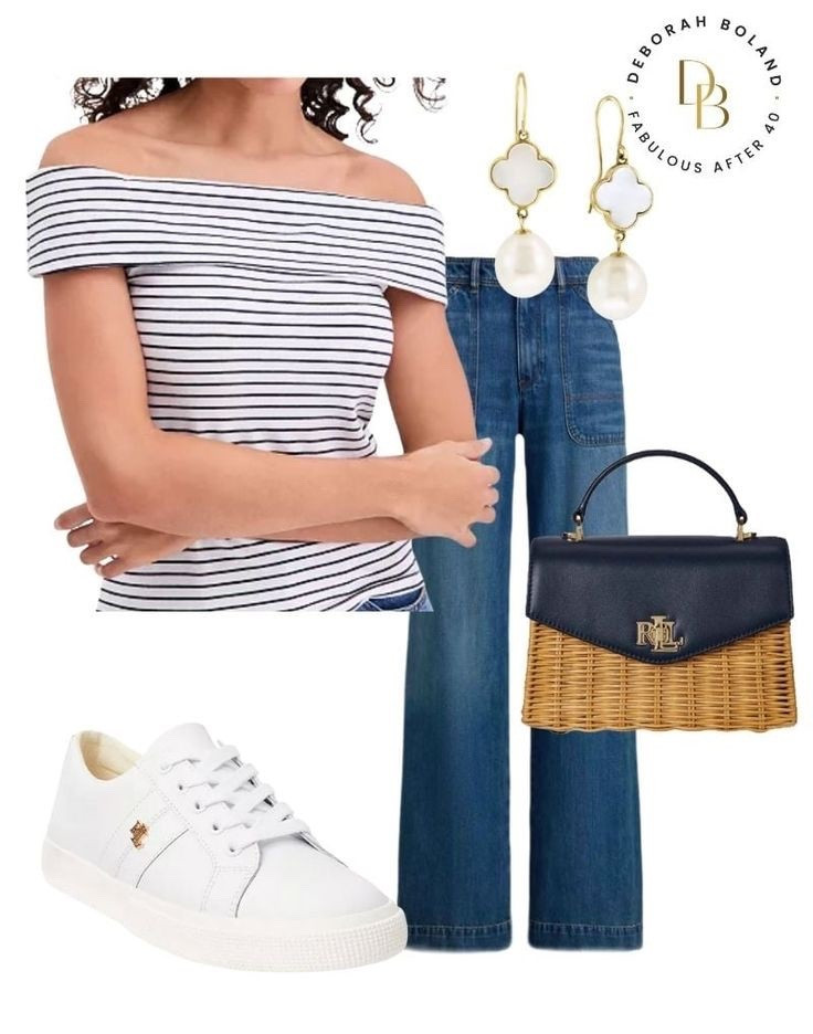 Off-the-shoulder tops are my secret weapon when I want simple but chic. ✨ This striped beauty paired with classic denim, crisp white sneakers, and a woven bag feels fresh without trying too hard. Pro tip: keep your shoulders relaxed, add a statement earring, and let the neckline do the talking. Easy, flattering, and perfect for everyday style.

#LTKootd #LTKSeasonal #LTKOver40