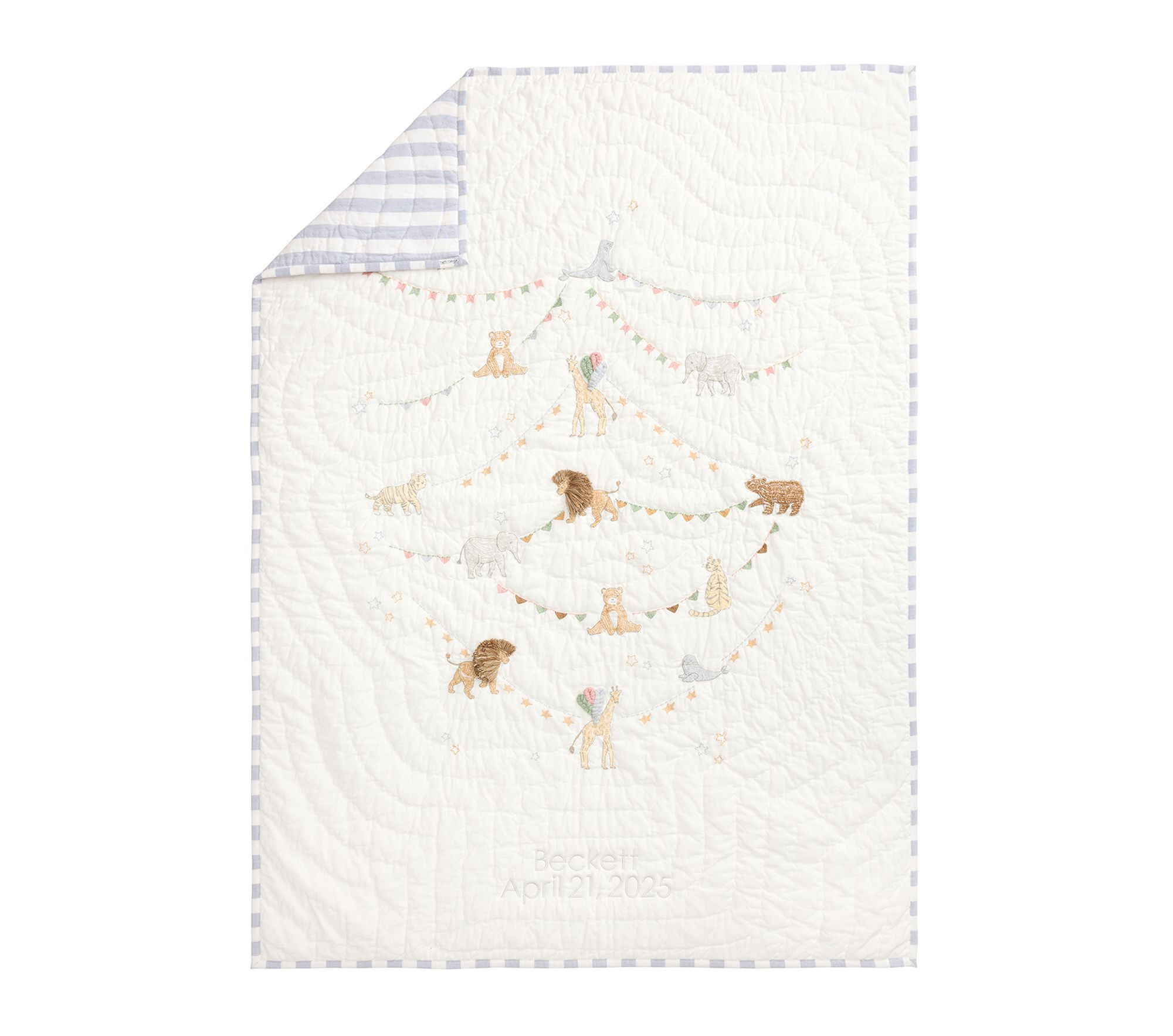 Organic Party Animals Baby/Toddler Quilt , 36x50,  Multi | Pottery Barn Kids