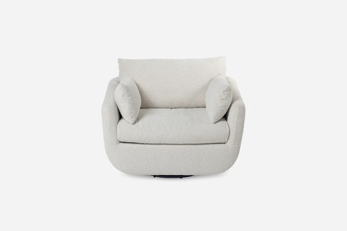 Park Swivel ArmchairWhite Bouclé | Albany Park