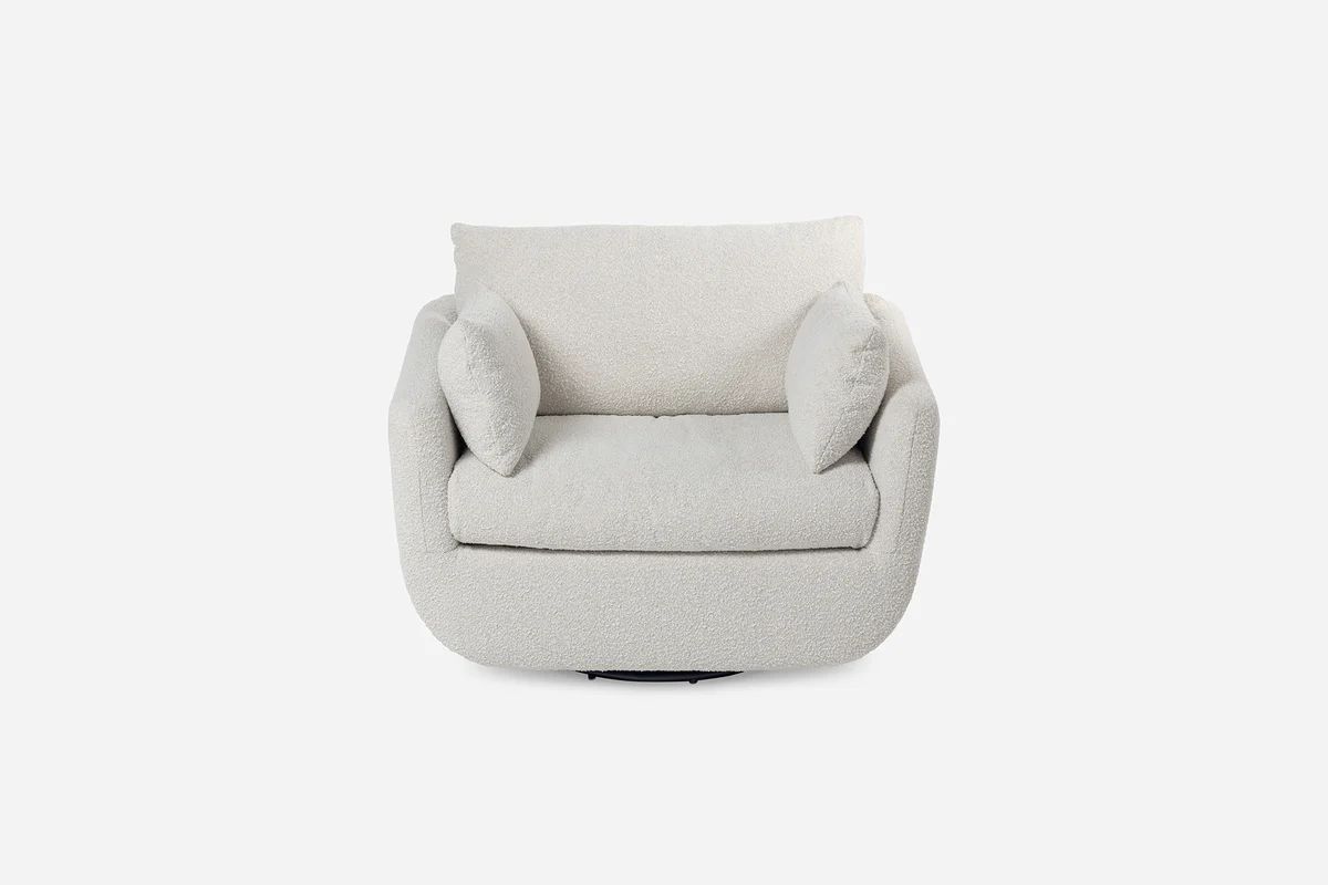 Park Swivel ArmchairWhite Bouclé | Albany Park