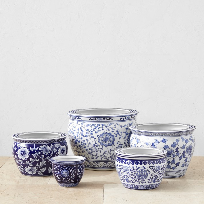 Blue & White Ceramic Planter Collection | Williams-Sonoma