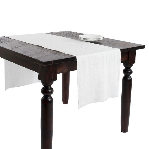 16"x72" Fringed Design Stone Washed Table Runner - Saro Lifestyle | Target