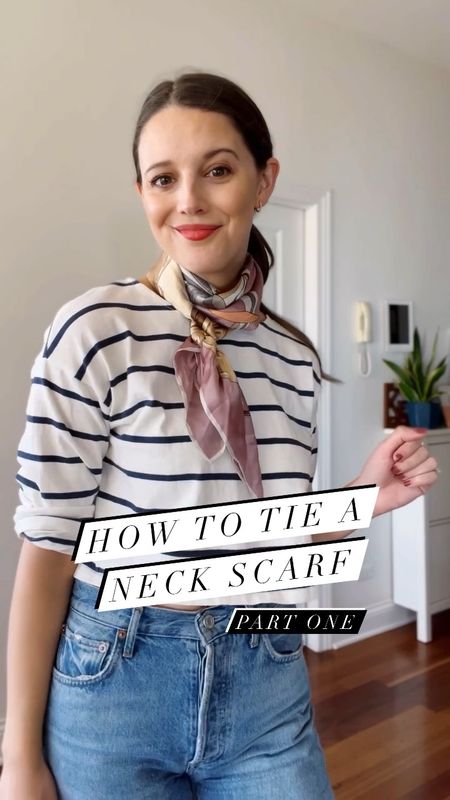 How to tie a neck scarf! Scarf is an Amazon find, tee runs TTS! 