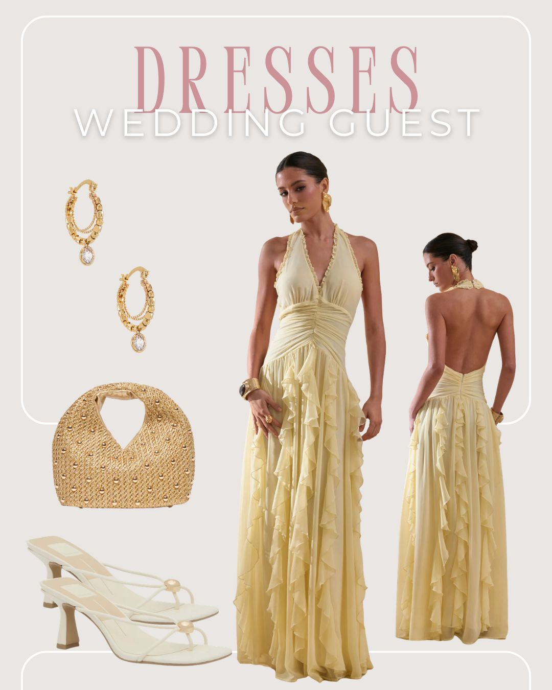 gorgeous gorgeous wedding guest dress!!

wedding guest dress/ summer wedding guest / spring wedding guest / formal dress / butter yellow dress / light yellow dresss