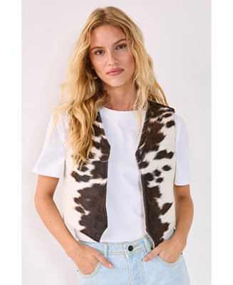 Women's Cow Hide Leather Waistcoat | Macy's