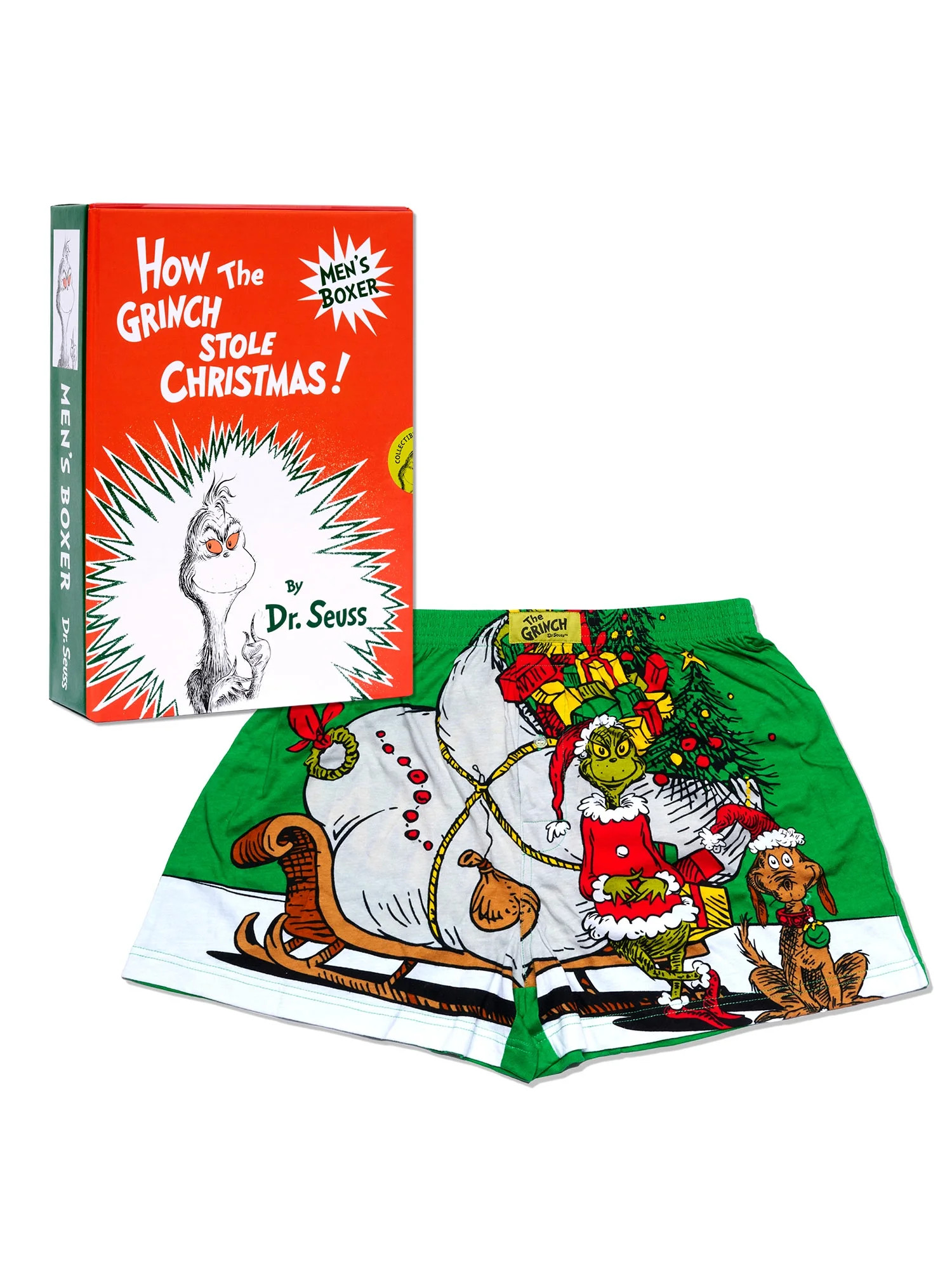 Dr. Seuss Grinch Boxers Shorts, Men's Slim Fit Grinchmas Christmas Sleepwear | Walmart (US)