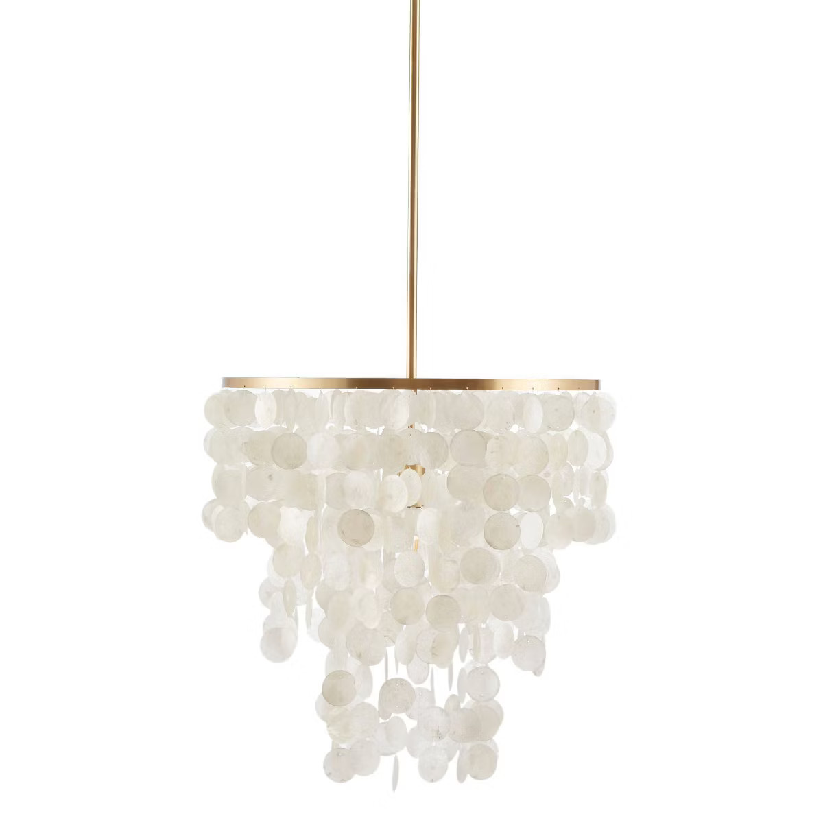 Isla Chandelier White: Ink+Ivy Capiz Shell, Gold Base, 1-Light, 60W, Adjustable Height | Target