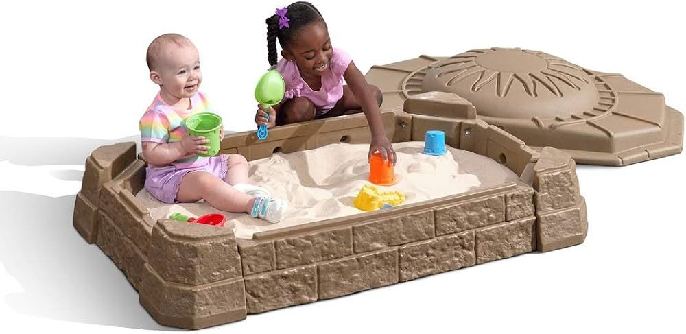 Step2 Naturally Playful Sandbox II, Kids Sand Activity Sensory Play Pit, 7 Piece Accessory Kit, T... | Amazon (US)