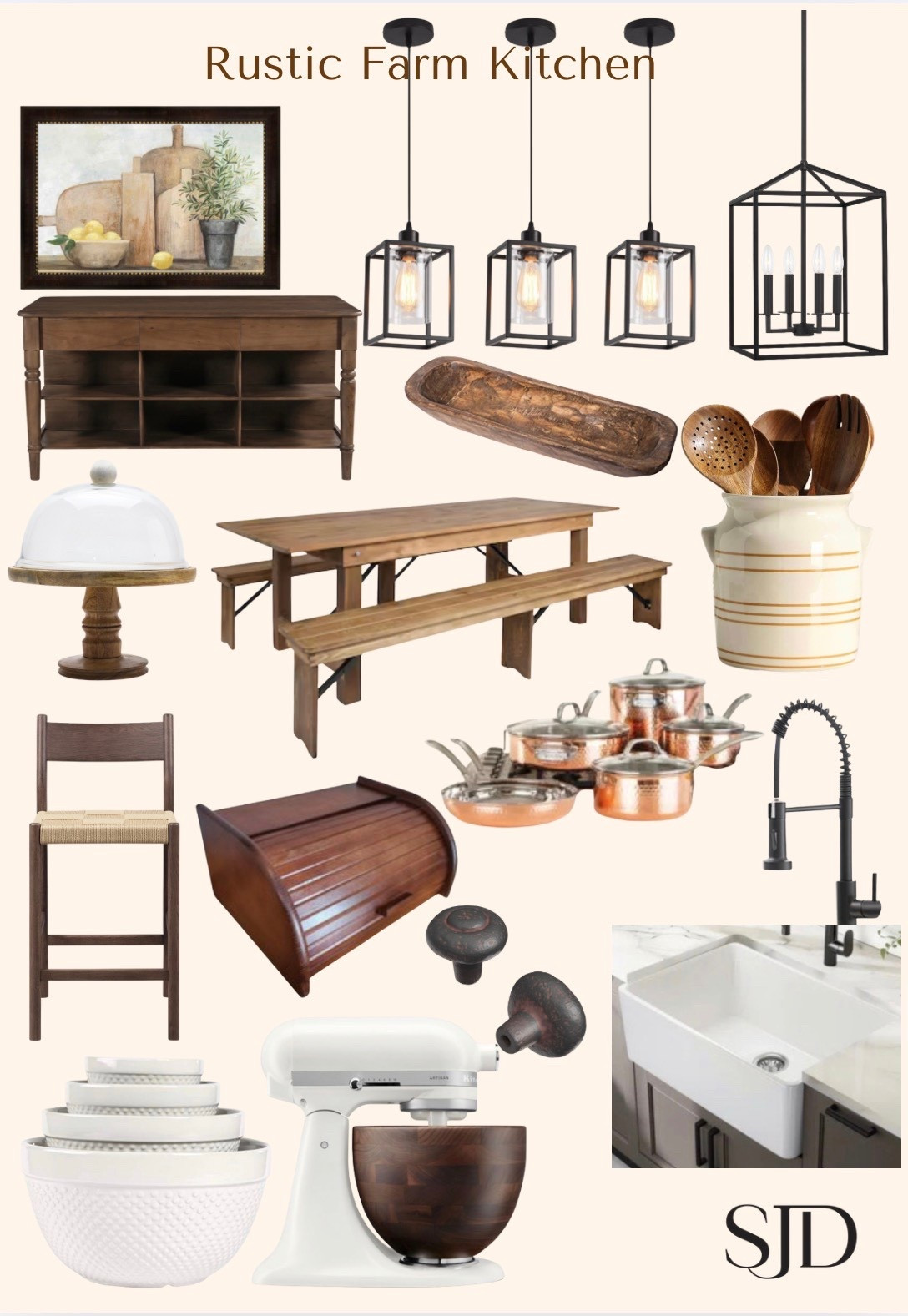 Warm wood, creamy whites, black iron, vintage-inspired details, and all the pieces that make a kitchen feel collected, cozy, and timeless. This is farmhouse style done right. #rusticfarmkitchen #farmhousekitchen #kitchendesign 

#LTKHome