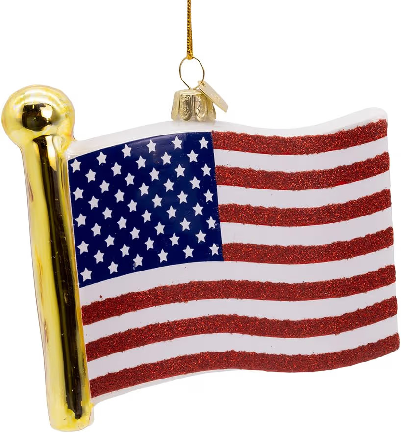 Kurt Adler 4.5-inch Noble Gems? Glass American Flag Ornament | Amazon (US)