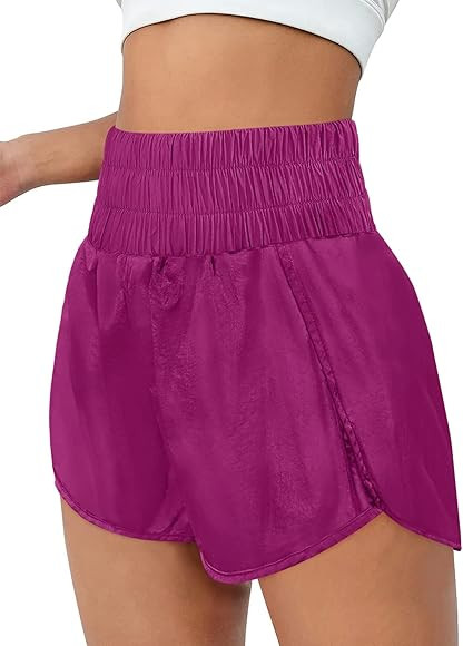 AUTOMET Womens High Waisted Athletic Shorts Elastic Casual Summer Running Shorts Quick Dry Gym Wo... | Amazon (US)