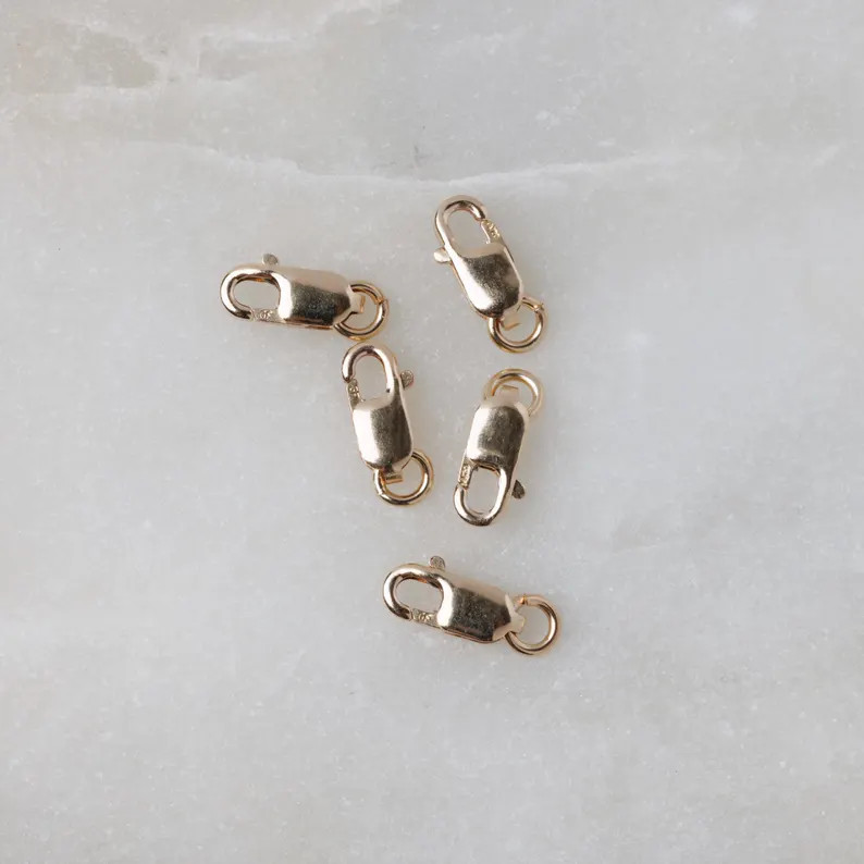 14K Gold Filled Lobster Clasps 3x8mm, Made in Italy, GF3 - Etsy | Etsy (US)