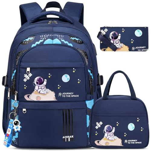ACESAK Backpack for Boys - Boy Backpack Schoolbag for Boys Kids Children Teens Girls Elementary Middle School Bags, Waterproof Lightweight Kids Bookbag Backpacks Casual Daypack with Lunch Bag Set | Amazon (US)