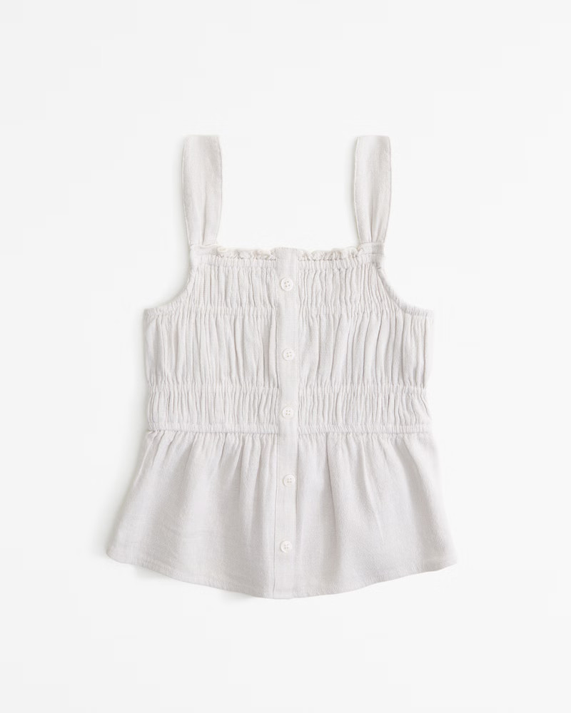girls linen-blend button-through set top | girls | Abercrombie.com | Abercrombie & Fitch (US)