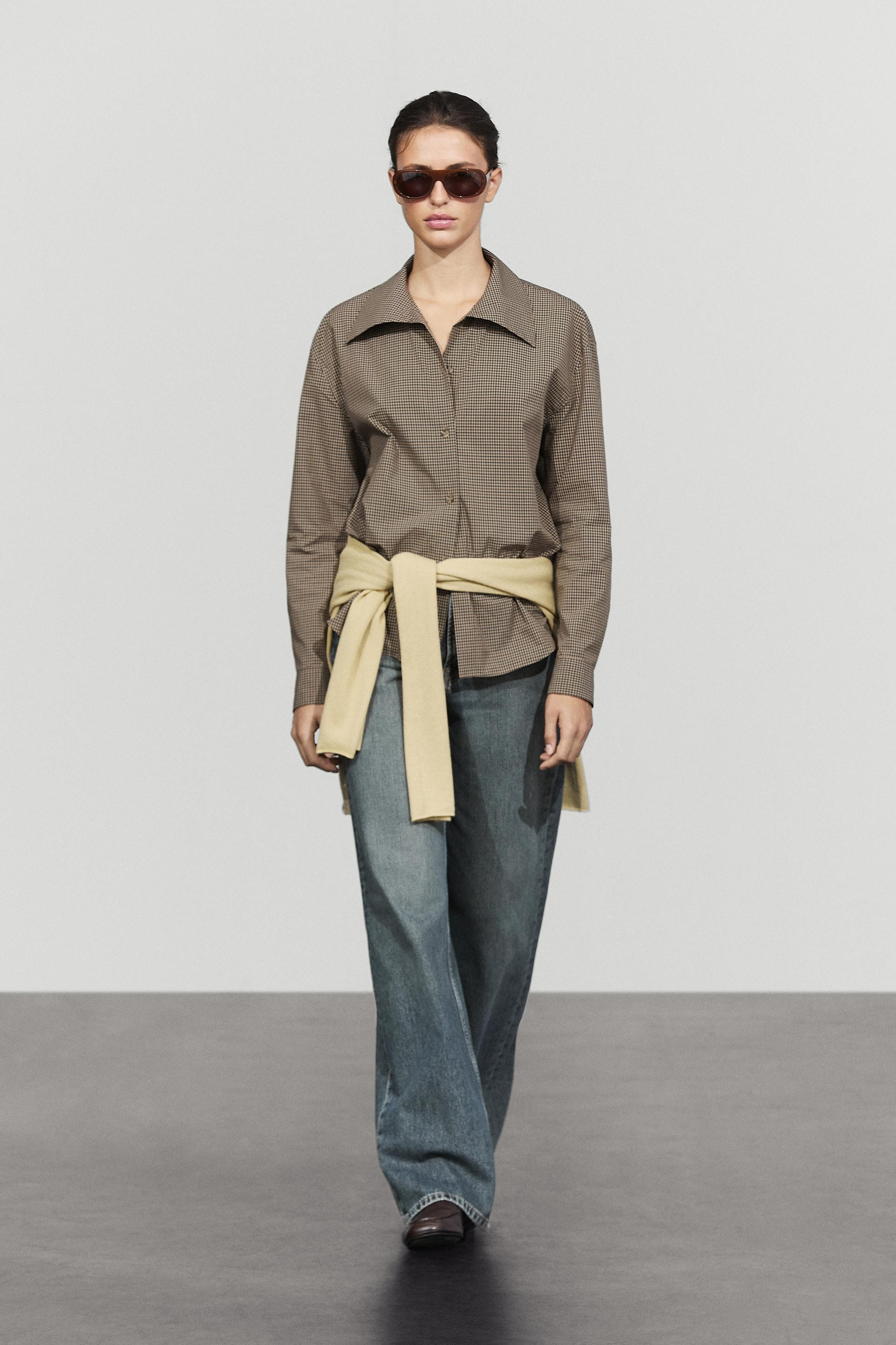 Cotton blend gingham shirt | Zara US