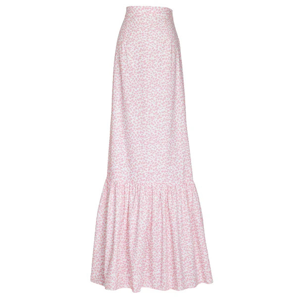 Maxi Skirt, Pink Leaf | The Avenue