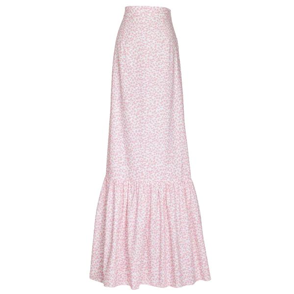 Maxi Skirt, Pink Leaf | The Avenue