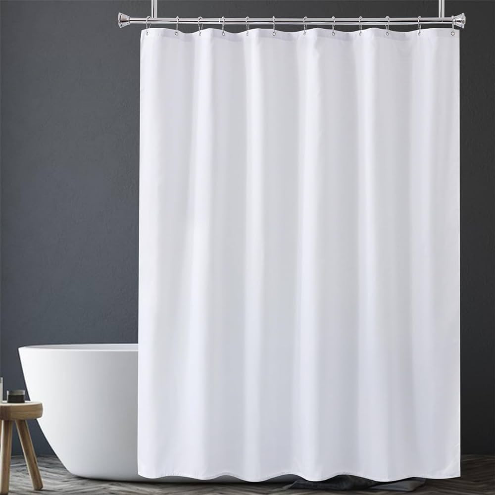 Amazon.com: Amazer Extra Long White Shower Curtain Liner Washable, 72 x 84 Inches, Fabric Shower ... | Amazon (US)