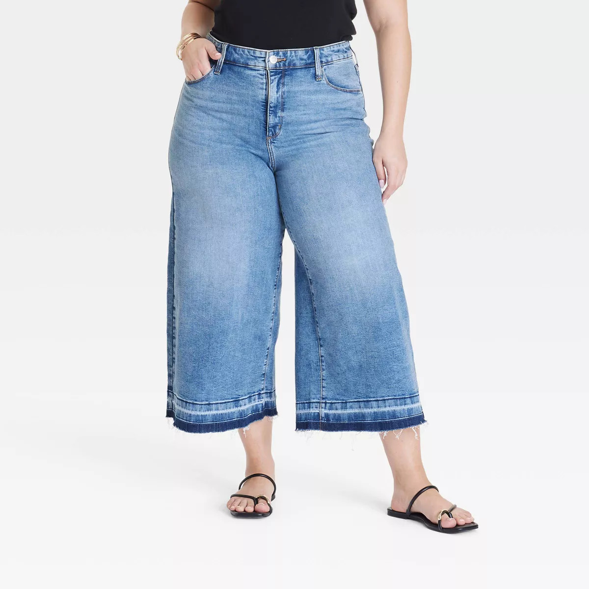 Women's High-Rise Cropped Wide Leg Jeans - Ava & Viv™ | Target