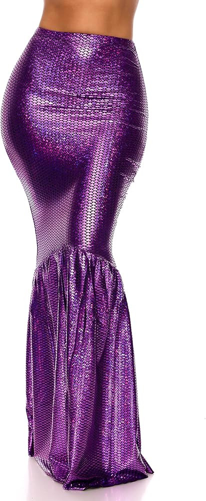 Forplay Women's Mermaid Skirt with Hologram Finish, Halloween Maxi Skirt | Amazon (US)