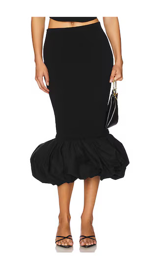 Camille Midi Skirt in Black | Revolve Clothing (Global)