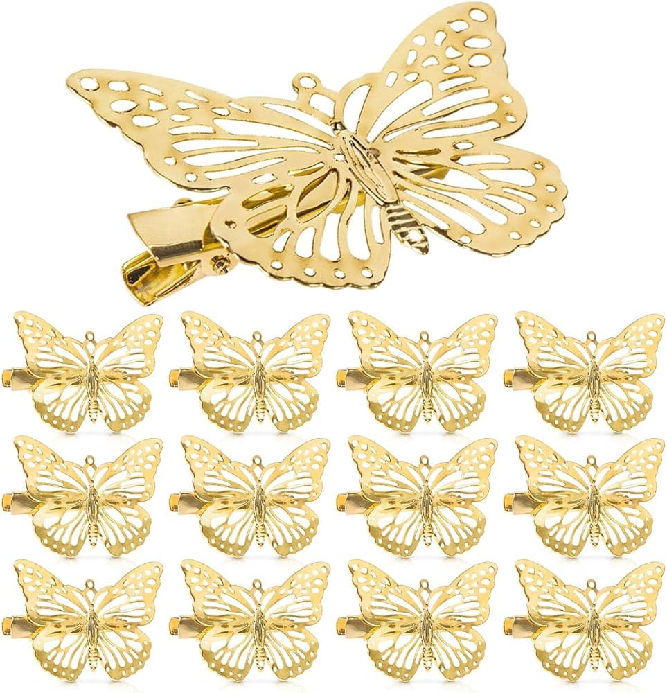 OBTANIM Butterfly Hair Clips, 12 Pcs Cute Metal Butterfly Hair Claw Pins Barrettes Accessories fo... | Amazon (US)
