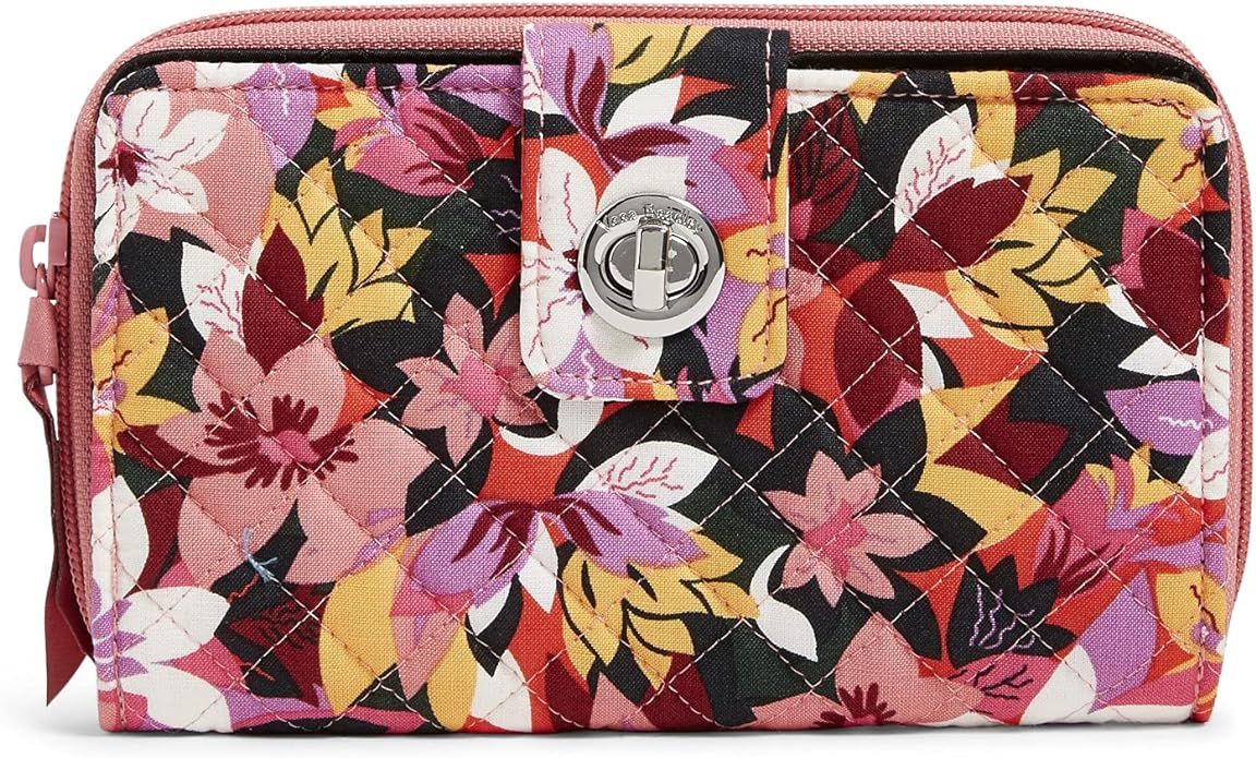 Vera Bradley Women's Cotton Turnlock Wallet with RFID Protection | Amazon (US)