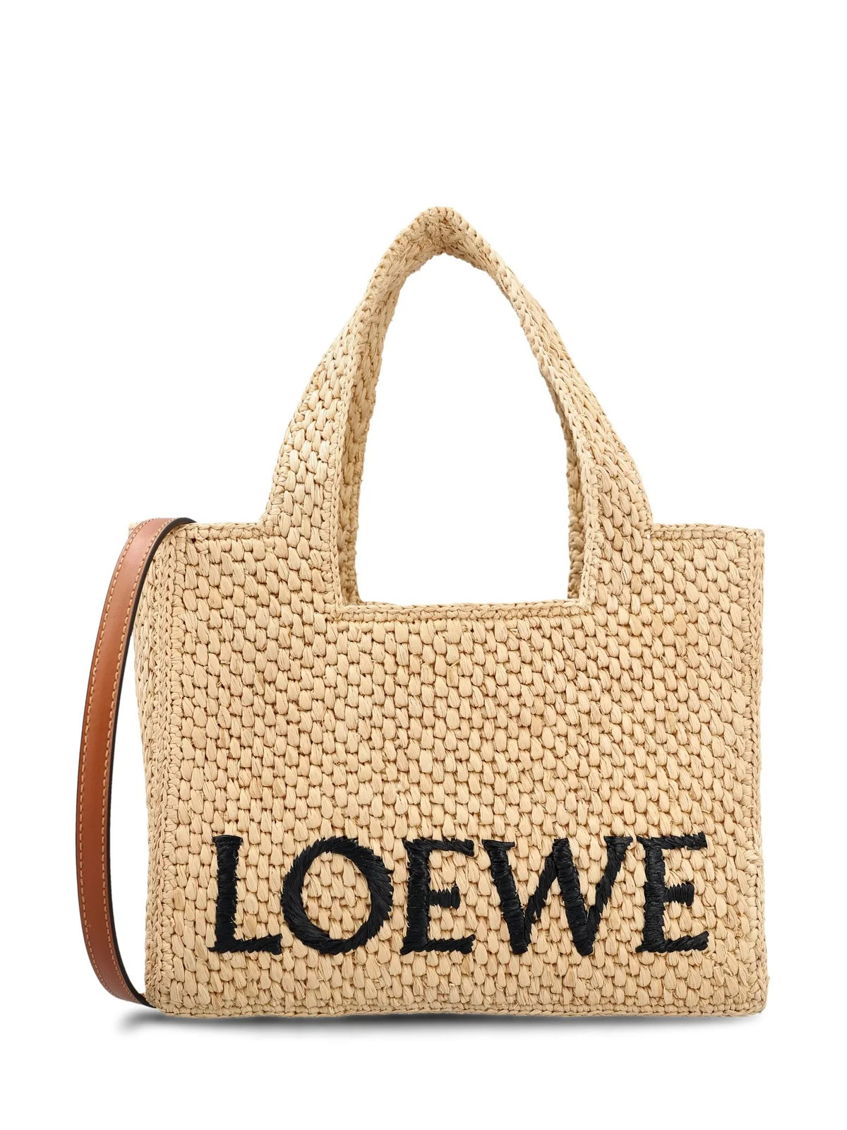 Loewe Logo Embroidered Woven Small Tote Bag | Cettire Global