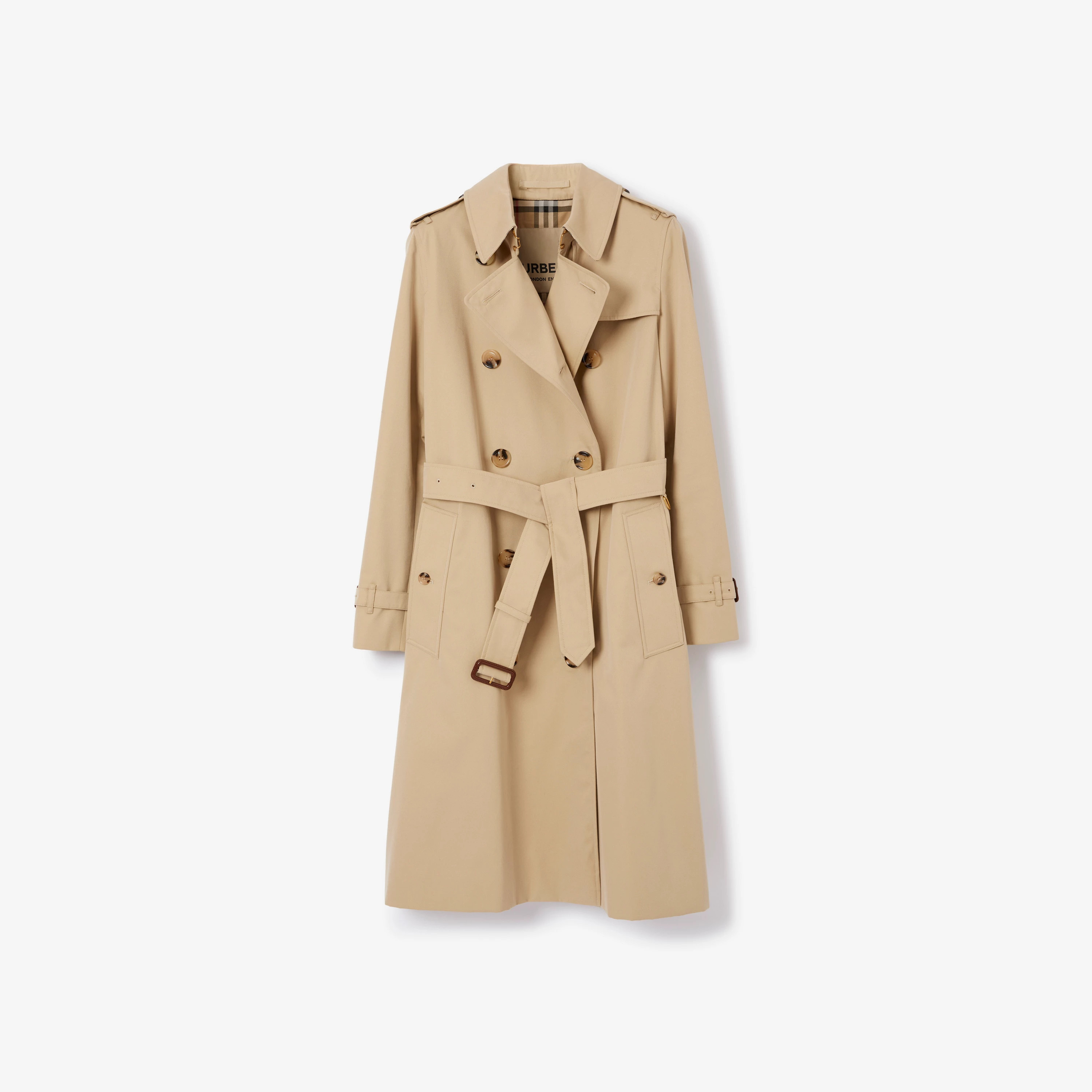 Long Kensington Heritage Trench Coat in Honey - Women, Cotton Gabardine | Burberry® Official | Burberry (US)
